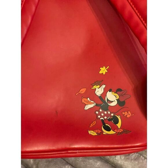 Loungefly x Disney Fall leaves red SequinMinnie Mouse Ombre Mini Backpack - Picture 11 of 13